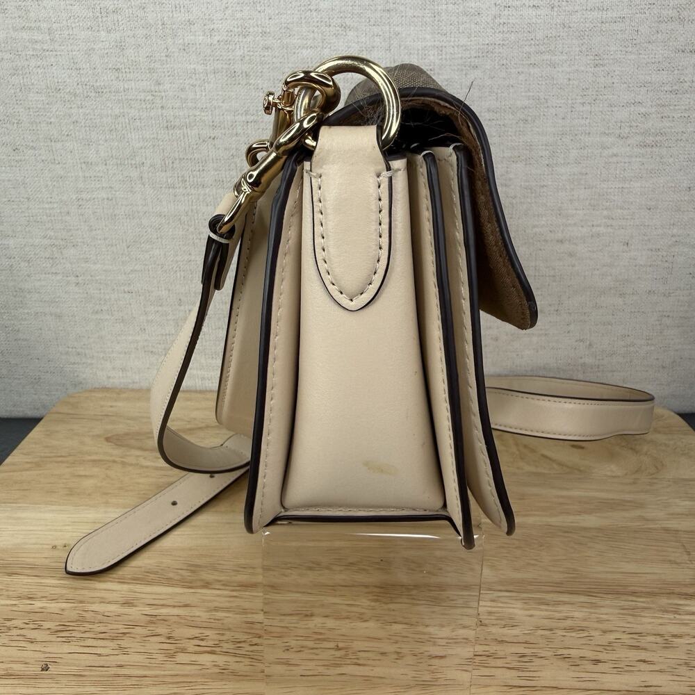 COACH MORGAN SHOULDER BAG IN BLOCKED SIGNATURE CANVAS CH506 Light Khaki Brown - Picture 3 of 10